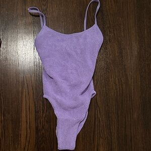 Hunza G Lilac women’s One Piece Bodysuit